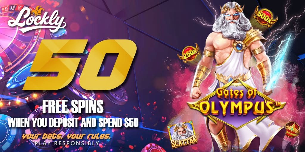 Gates of Olympus on Lockly — 50 free spins when you deposit and spend $50